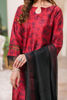 Pakistani Maroon Black Digital Print Korean Silk Salwar Kameez (3-Piece) - Image 3