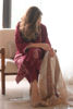 Pakistani Maroon Embroidered Pure Raw Silk Salwar Kameez (3-Piece) - Image 3