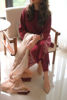 Pakistani Maroon Embroidered Pure Raw Silk Salwar Kameez (3-Piece) - Image 4