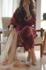 Pakistani Maroon Embroidered Pure Raw Silk Salwar Kameez (3-Piece) - Image 6