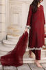 Maroon Screen-Printed Raw Silk Kurta Set (3-Piece) - Image 3