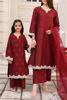 Maroon Screen-Printed Raw Silk Kurta Set (3-Piece) - Image 8
