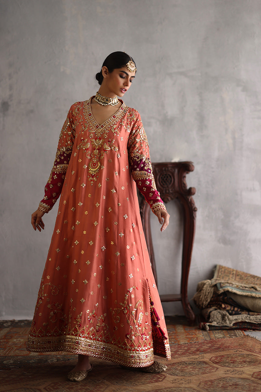 Rust Zardozi Raw Silk Salwar Kameez (3-Piece) - Image 7
