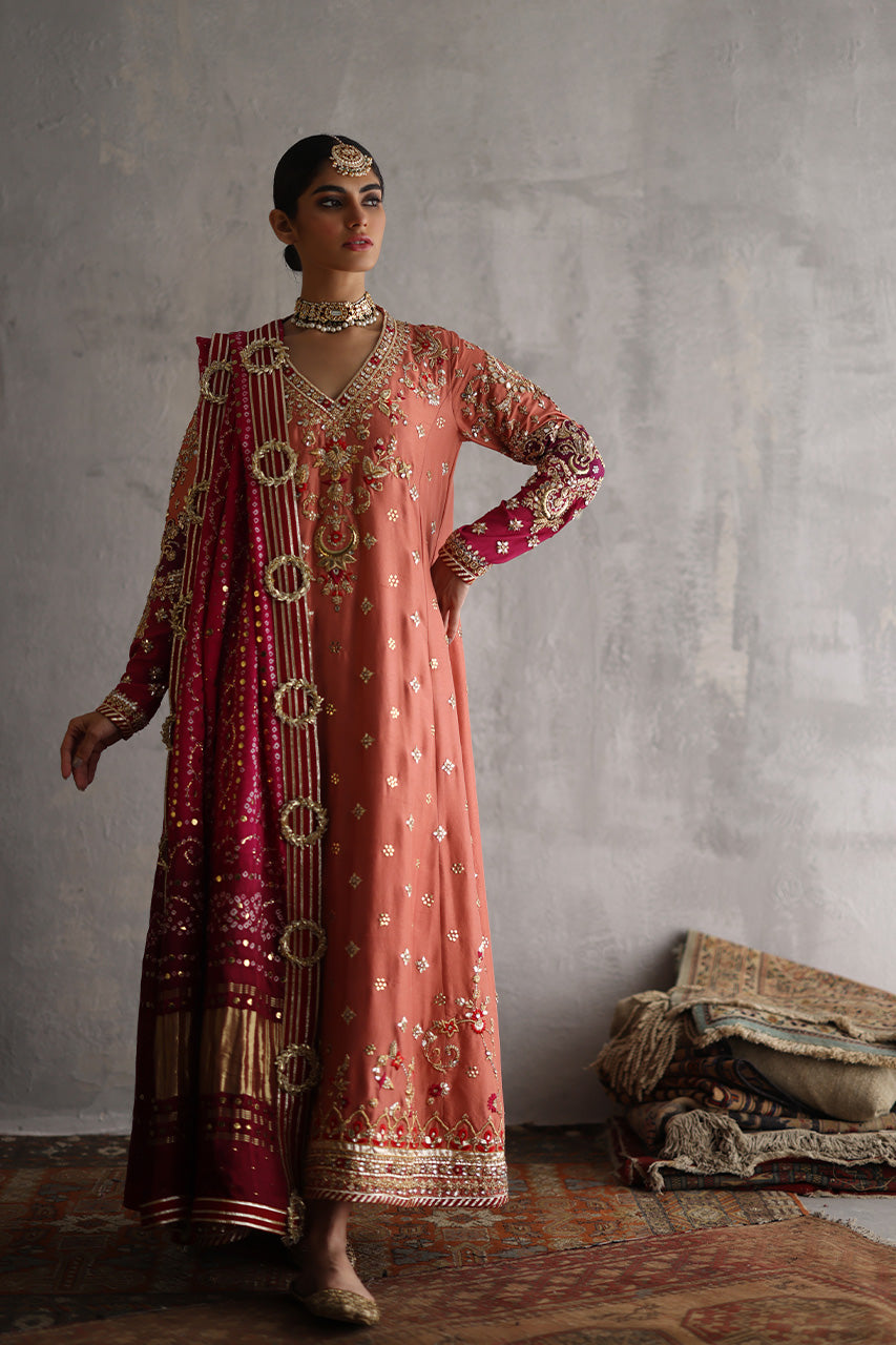 Rust Zardozi Raw Silk Salwar Kameez (3-Piece) - Image 8