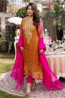 Maroon Embroidered Pure Silk Salwar Kameez (3-Piece) - Image 2