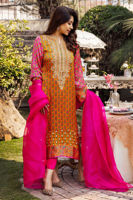 Maroon Embroidered Pure Silk Salwar Kameez (3-Piece) - Image 3
