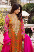 Maroon Embroidered Pure Silk Salwar Kameez (3-Piece) - Image 4