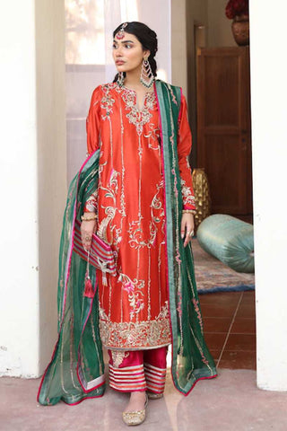 Rust Zardozi & Gota Tissue Silk Salwar Kameez (3-Piece) - Image 2