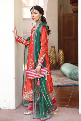 Rust Zardozi & Gota Tissue Silk Salwar Kameez (3-Piece) - Image 4