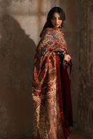 Pakistani Maroon Handworked Velvet Salwar Kameez (3-Piece) - Image 4