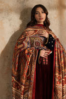 Pakistani Maroon Handworked Velvet Salwar Kameez (3-Piece) - Image 5