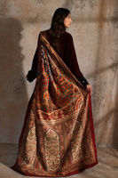 Pakistani Maroon Handworked Velvet Salwar Kameez (3-Piece) - Image 8