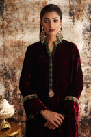 Pakistani Maroon Velvet Salwar Kameez (2-Piece) - Image 5