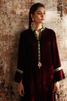 Pakistani Maroon Velvet Salwar Kameez (2-Piece) - Image 7