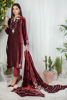 Pakistani Maroon Embellished Velvet Salwar Kameez (3-Piece) - Image 4
