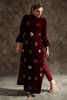 Pakistani Maroon Sequin Velvet Salwar Kameez (2-Piece) - Image 5
