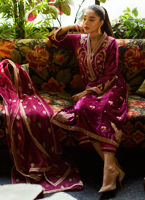 Deep Berry Hand-Worked Velvet Salwar Kameez (3-Piece) - Image 4