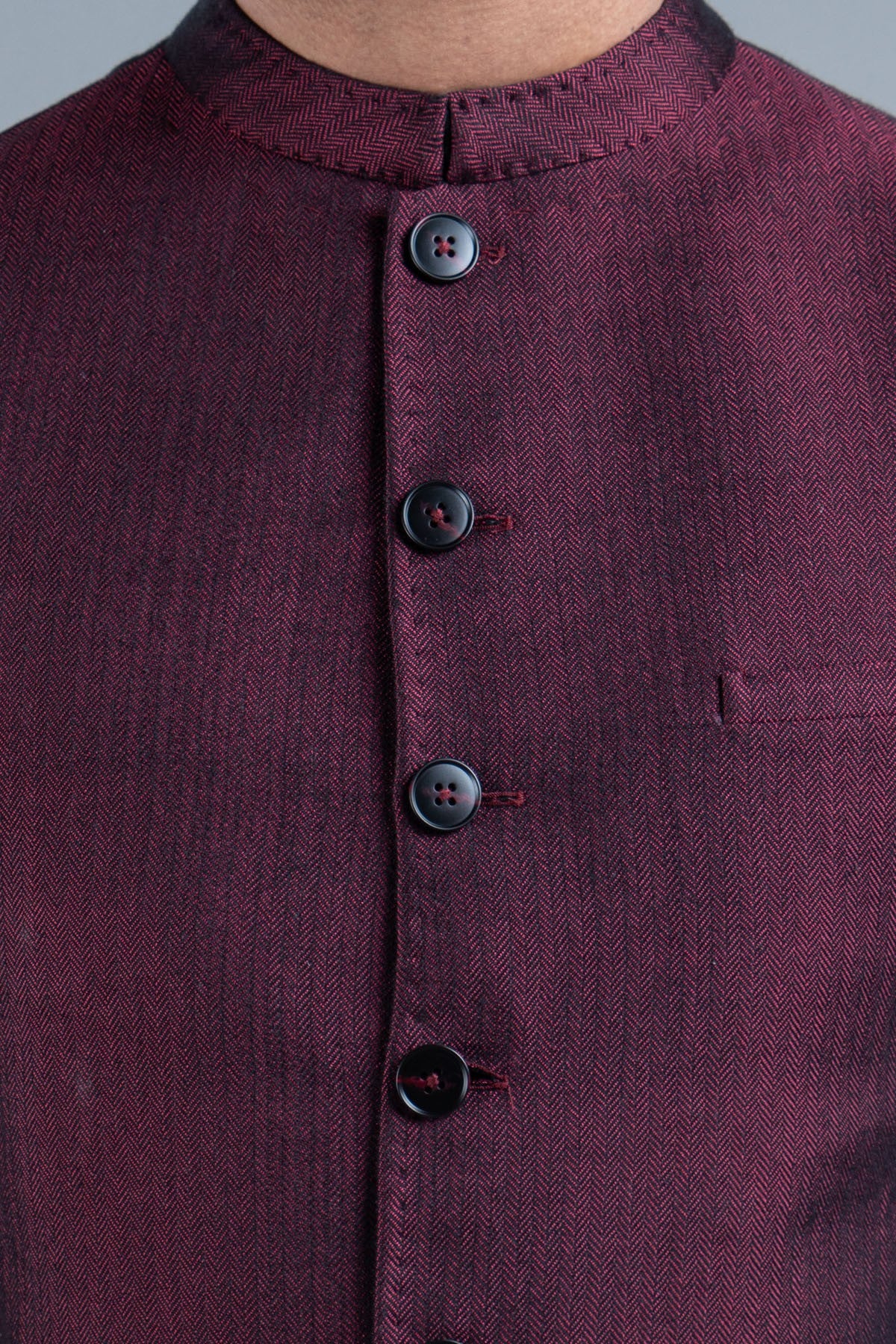 Maroon Premium Cotton Waistcoat (2-Piece) - Image 1