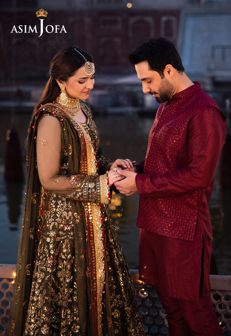 Maroon Embroidered Raw Silk Waistcoat Kurta (3-Piece) - Image 6