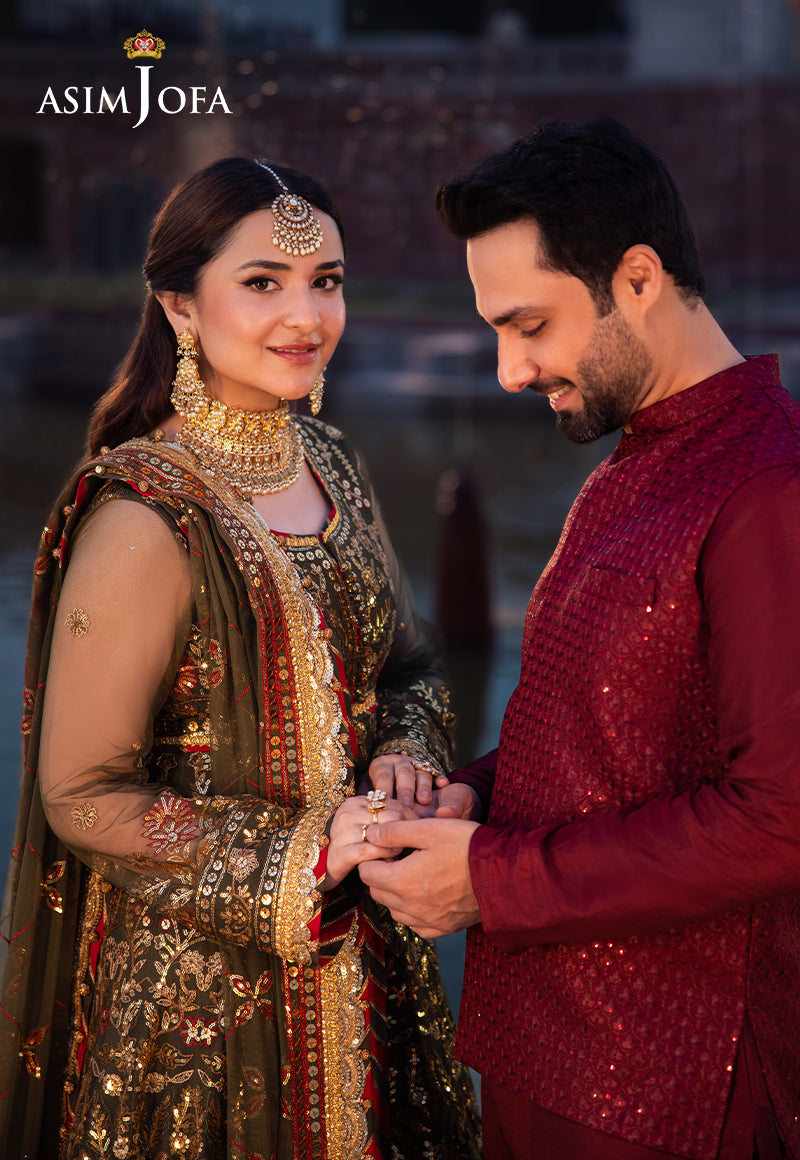 Maroon Embroidered Raw Silk Waistcoat Kurta (3-Piece) - Image 7