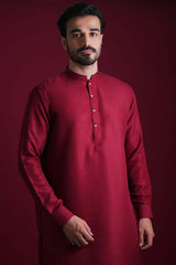 Deep Maroon Resham & Mirror Work Waistcoat Kurta (3-Piece) - Image 5