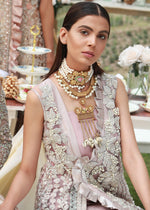 Pakistani Dusty Mauve Embellished Pleated Organza & Net Gown (2-Piece) - Image 2
