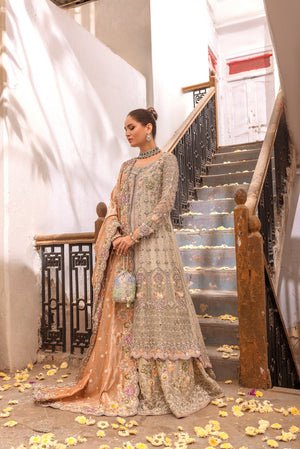 Mint Embroidered Net Cape Dress (3-Piece) - Image 2