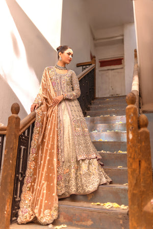 Mint Embroidered Net Cape Dress (3-Piece) - Image 5