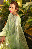 Soft Mint Block-Printed Raw Silk Kalidar (3-Piece) - Image 3