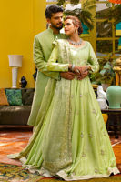 Soft Mint Block-Printed Raw Silk Kalidar (3-Piece) - Image 5