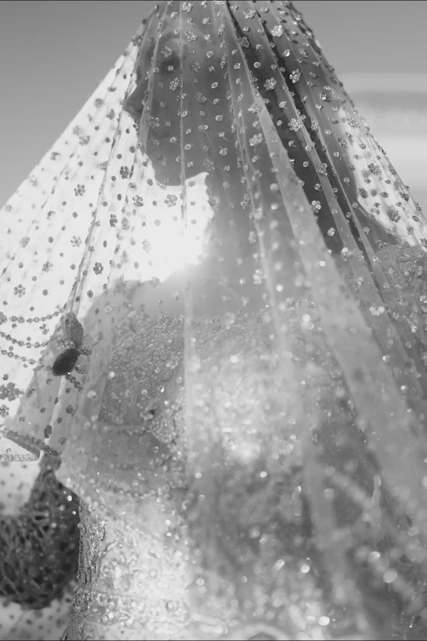 Pakistani Frosted Mint Zardozi Cotton Net Pishwas (2-Piece) - Image 6