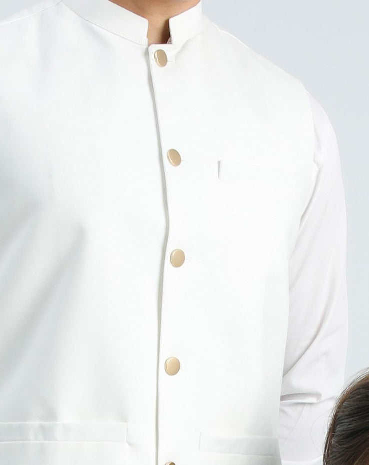 Mint Blended Waistcoat Kurta 3-Piece - Image 6