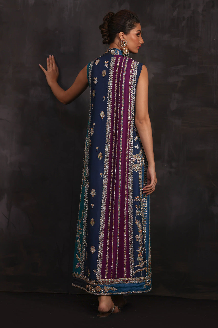 Multi-Tone Zardozi Pure Silk Chogha (3-Piece) - Image 2