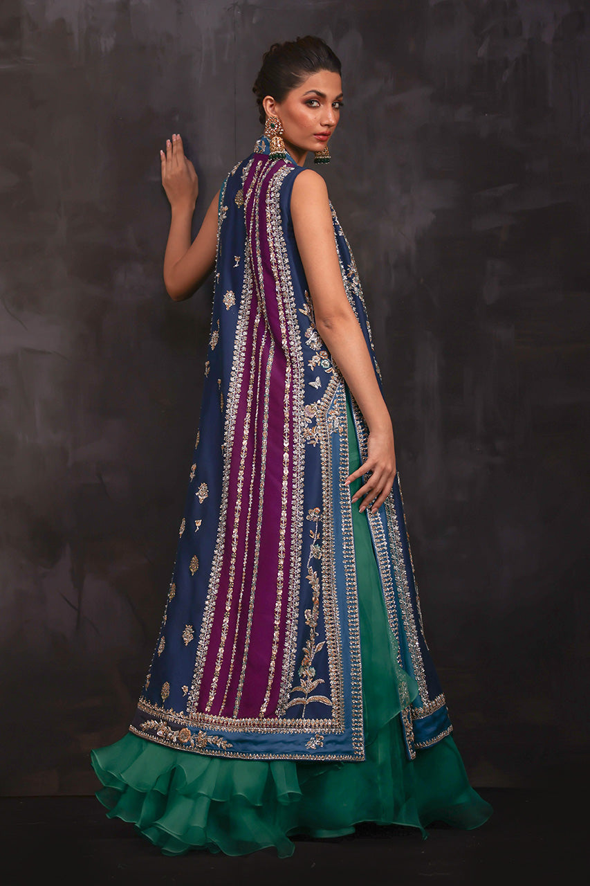 Multi-Tone Zardozi Pure Silk Chogha (3-Piece) - Image 5
