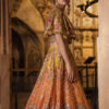 Pakistani Multicolour Embroidered Silk-Blend Lehenga Set (3-Piece) - Image 3