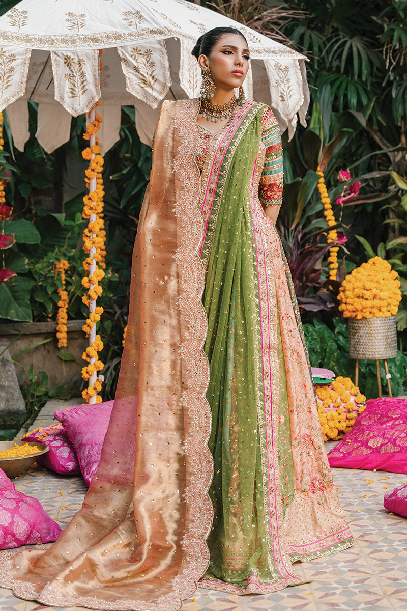 Multicolour Embroidered Silk Lehenga Choli (3-Piece) - Image 1