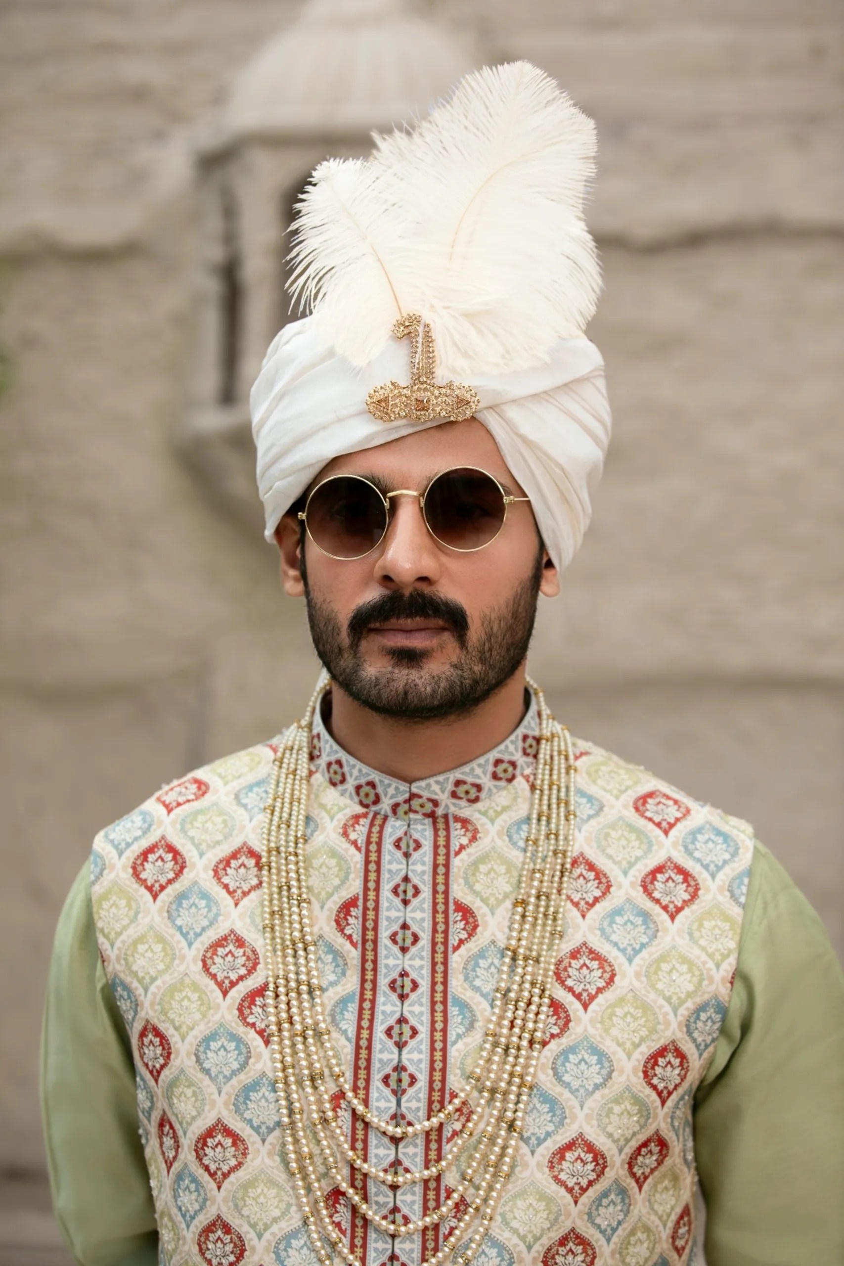 Multicolour Embroidered Silk-Blend Waistcoat Kurta (3-Piece) - Image 1