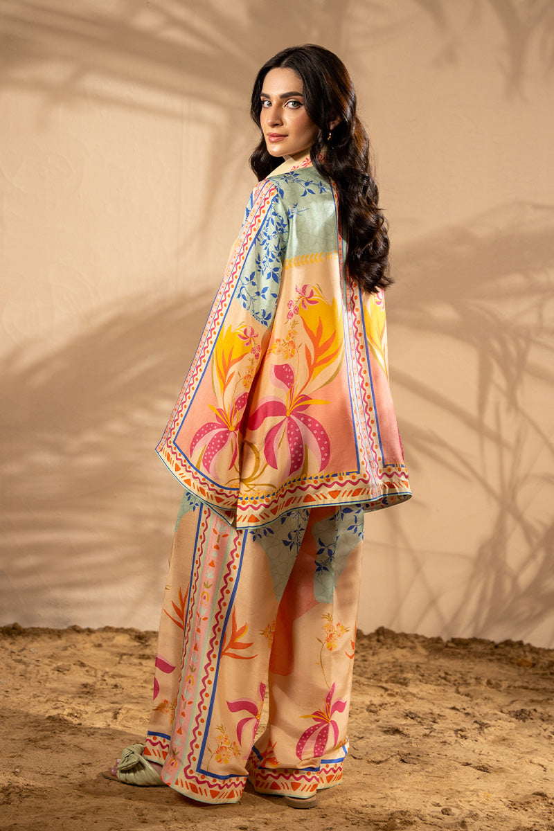 Pakistani Multicolour Printed Pure Raw Silk Co-ord Set (2-Piece) - Image 3