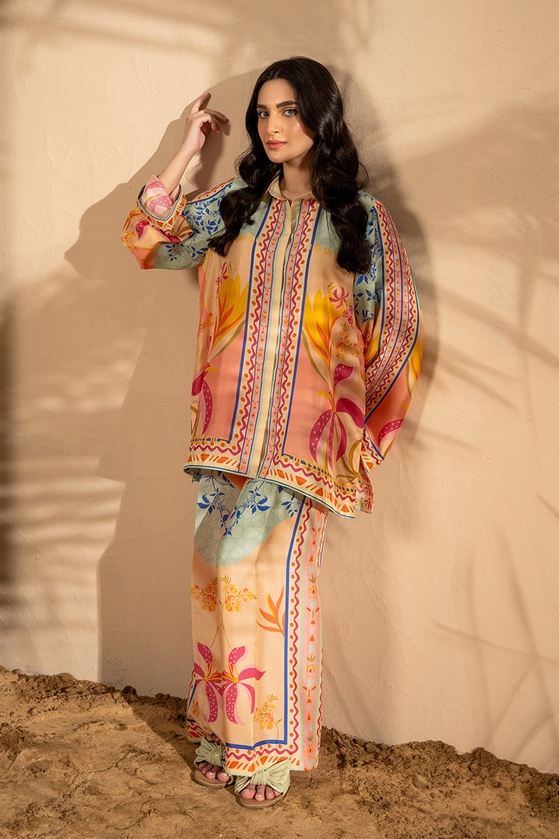 Pakistani Multicolour Printed Pure Raw Silk Co-ord Set (2-Piece) - Image 7