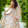 Pakistani Multicolour Embroidered Organza & Tissue Lehenga (3-Piece) - Image 4