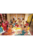 Pakistani Multicolour Zari Net Kalidar Pishwas (2-Piece) - Image 14