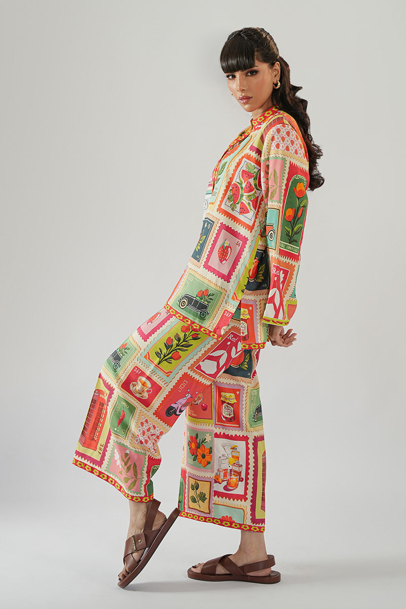 Pakistani Multicolour Digital Print Khaadi Silk Co-ord Set (2-Piece) - Image 2