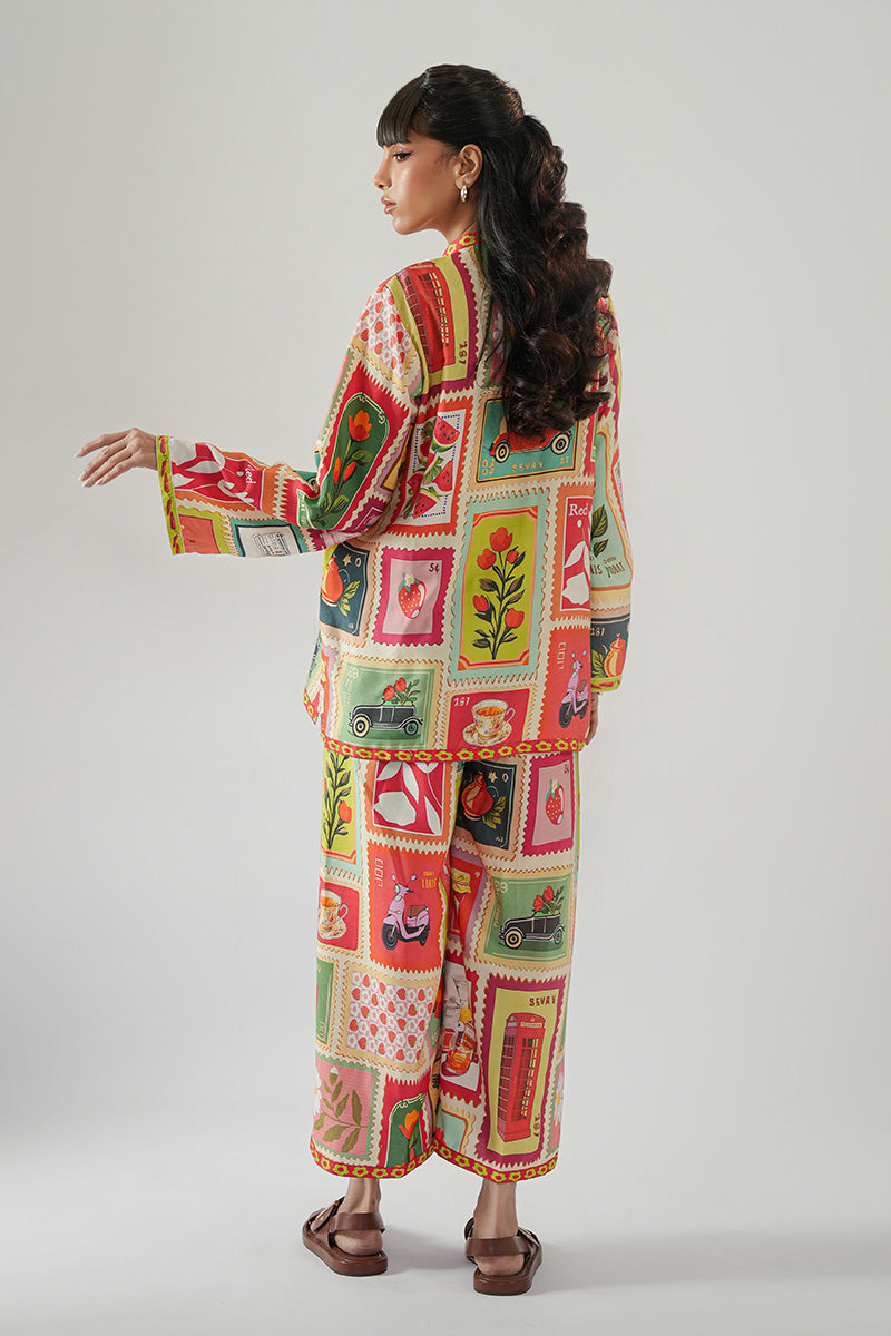 Pakistani Multicolour Digital Print Khaadi Silk Co-ord Set (2-Piece) - Image 3