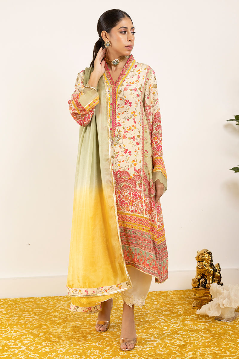 Multi-Colour Embellished Pure Crepe Salwar Kameez (3-Piece) - Image 1