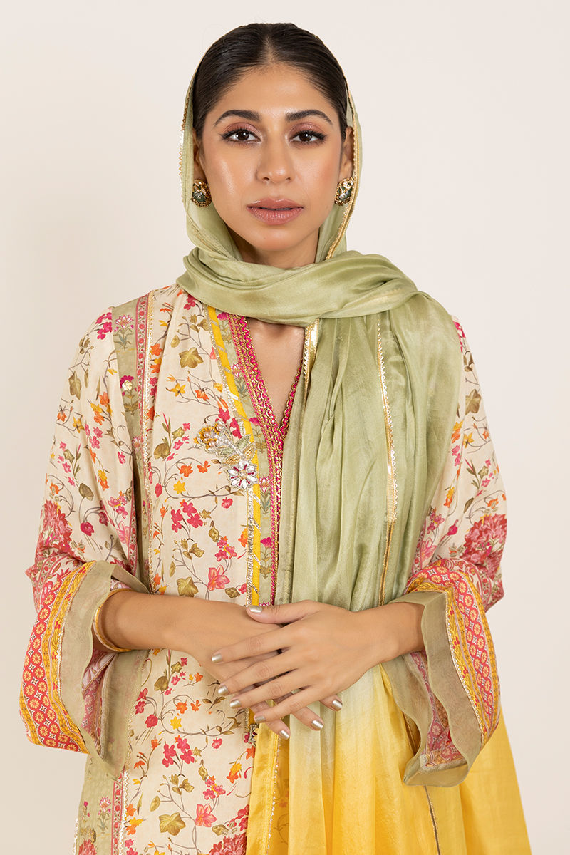 Multi-Colour Embellished Pure Crepe Salwar Kameez (3-Piece) - Image 4