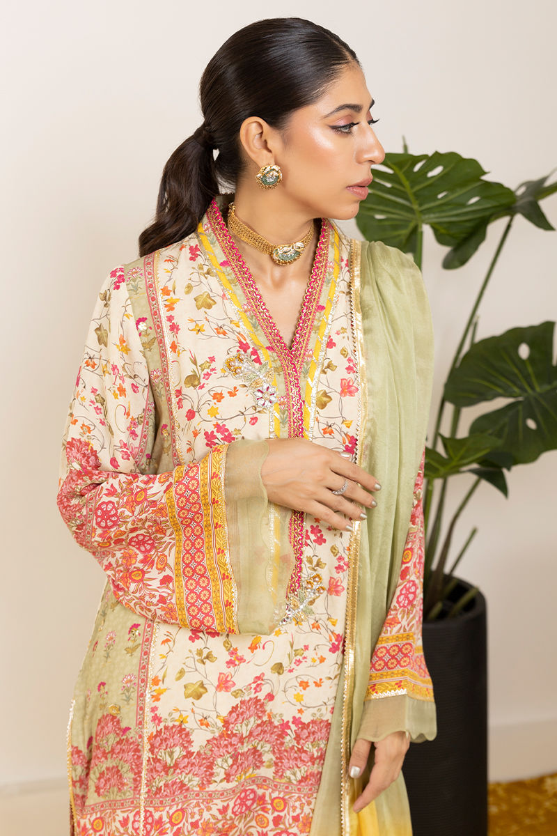 Multi-Colour Embellished Pure Crepe Salwar Kameez (3-Piece) - Image 5