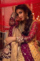 Multicoloured Embroidered Velvet Angharka (3-Piece) - Image 3