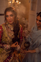 Multicoloured Embroidered Velvet Angharka (3-Piece) - Image 4