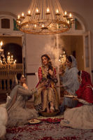 Multicoloured Embroidered Velvet Angharka (3-Piece) - Image 5