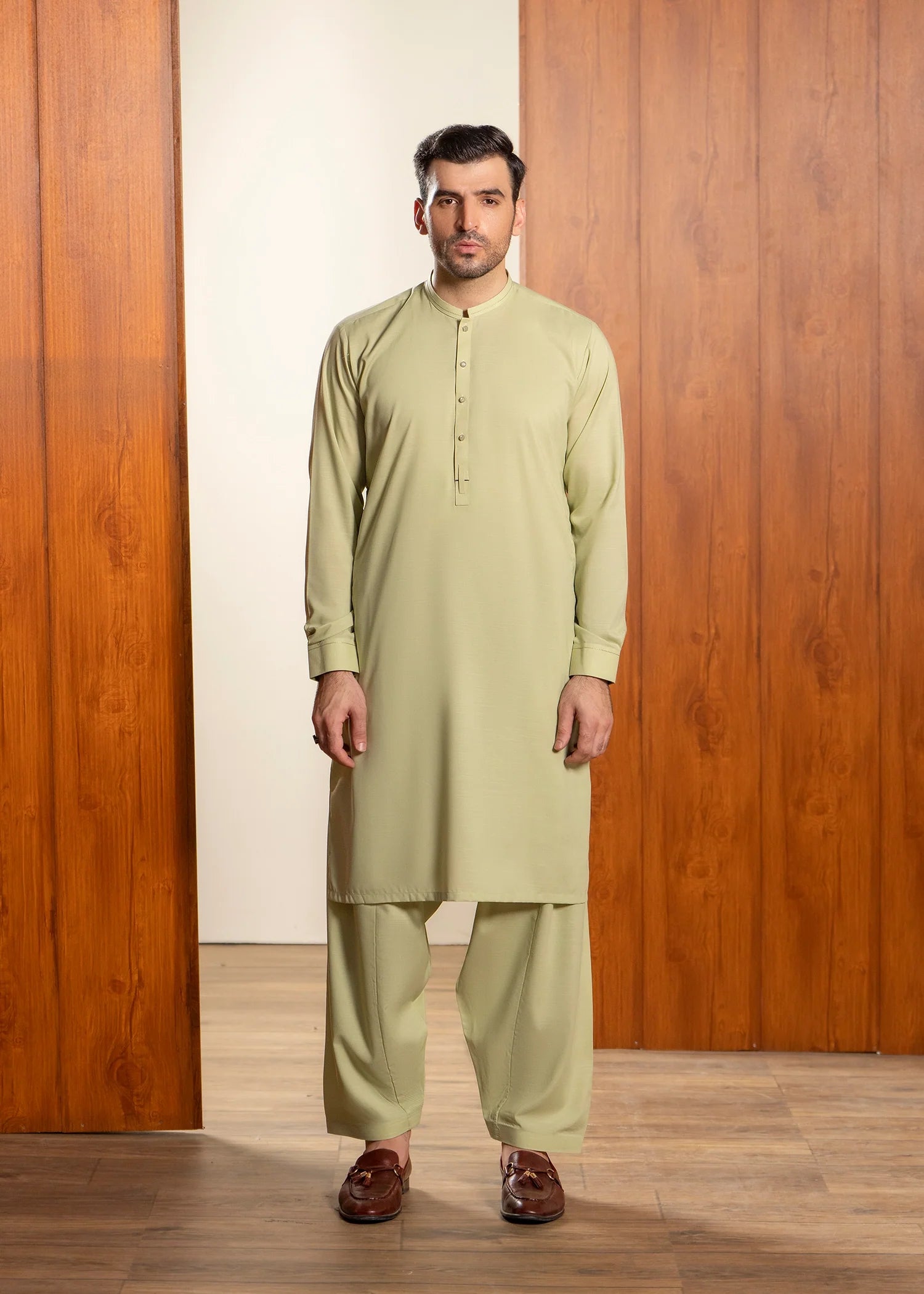 Mustard Wash & Wear Shalwar Kameez (2-Piece) - Image 1
